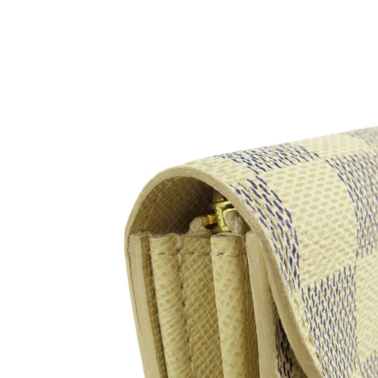 LOUIS VUITTON Coin case M9835 Damier canvas white Santur Pochette Solo Damier Azur Women Used Authentic