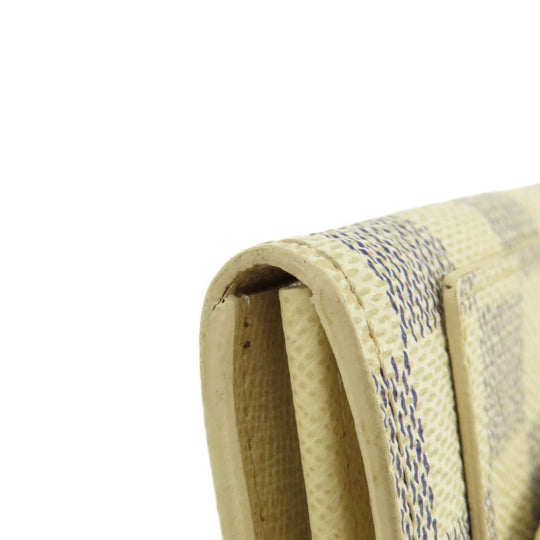 LOUIS VUITTON Coin case M9835 Damier canvas white Santur Pochette Solo Damier Azur Women Used Authentic