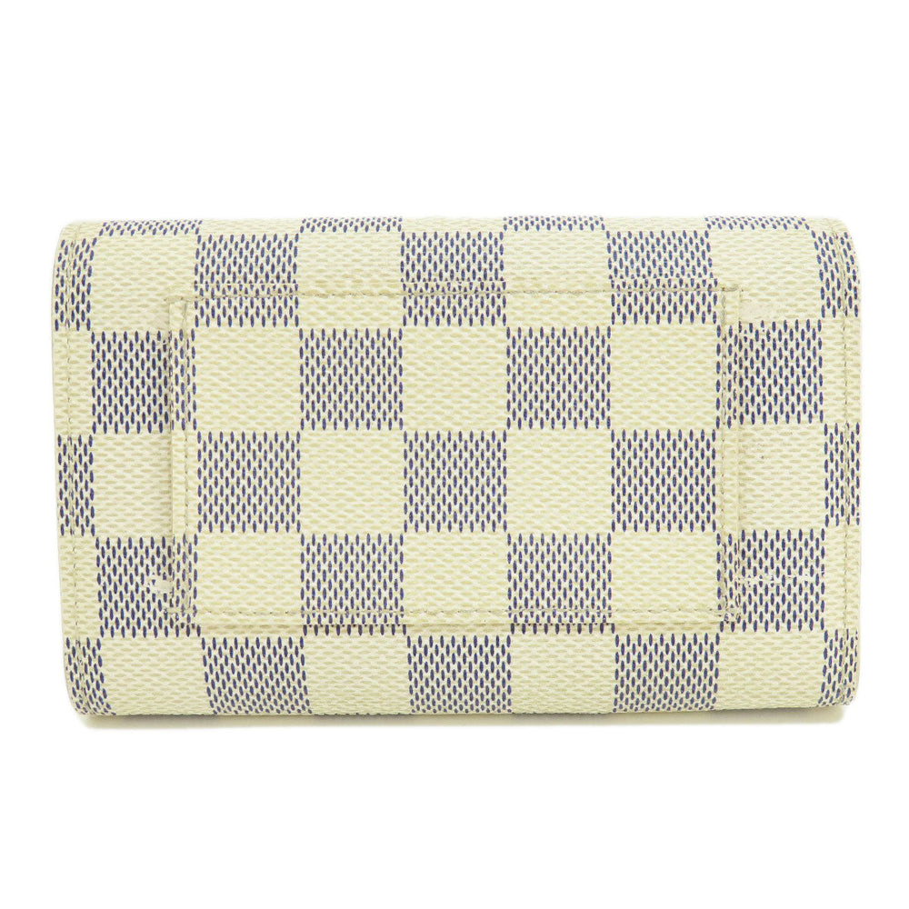 LOUIS VUITTON Coin case M9835 Damier canvas white Santur Pochette Solo Damier Azur Women Used Authentic
