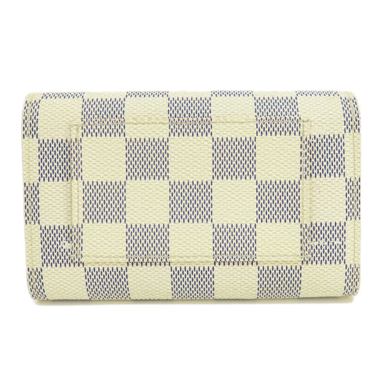 LOUIS VUITTON Coin case M9835 Damier canvas white Santur Pochette Solo Damier Azur Women Used Authentic