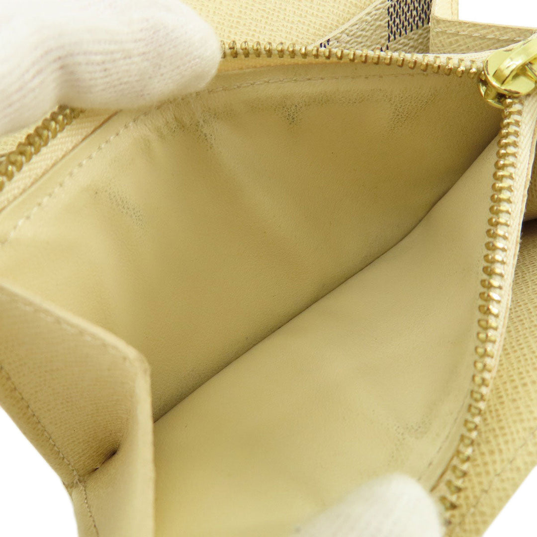 LOUIS VUITTON Coin case M9835 Damier canvas white Santur Pochette Solo Damier Azur Women Used Authentic