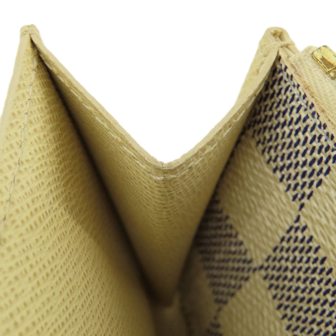 LOUIS VUITTON Coin case M9835 Damier canvas white Santur Pochette Solo Damier Azur Women Used Authentic