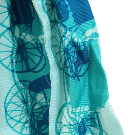 HERMES scarf silk green Twilly Women Used Authentic