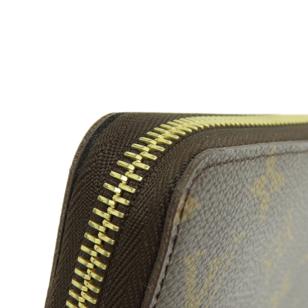 LOUIS VUITTON Long Wallet Purse M60017 Monogram canvas Brown Zippy Wallet Old Monogram Women Used Authentic