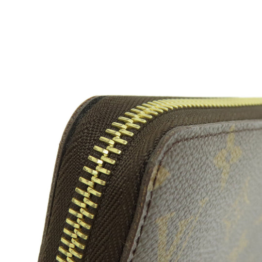 LOUIS VUITTON Long Wallet Purse M60017 Monogram canvas Brown Zippy Wallet Old Monogram Women Used Authentic