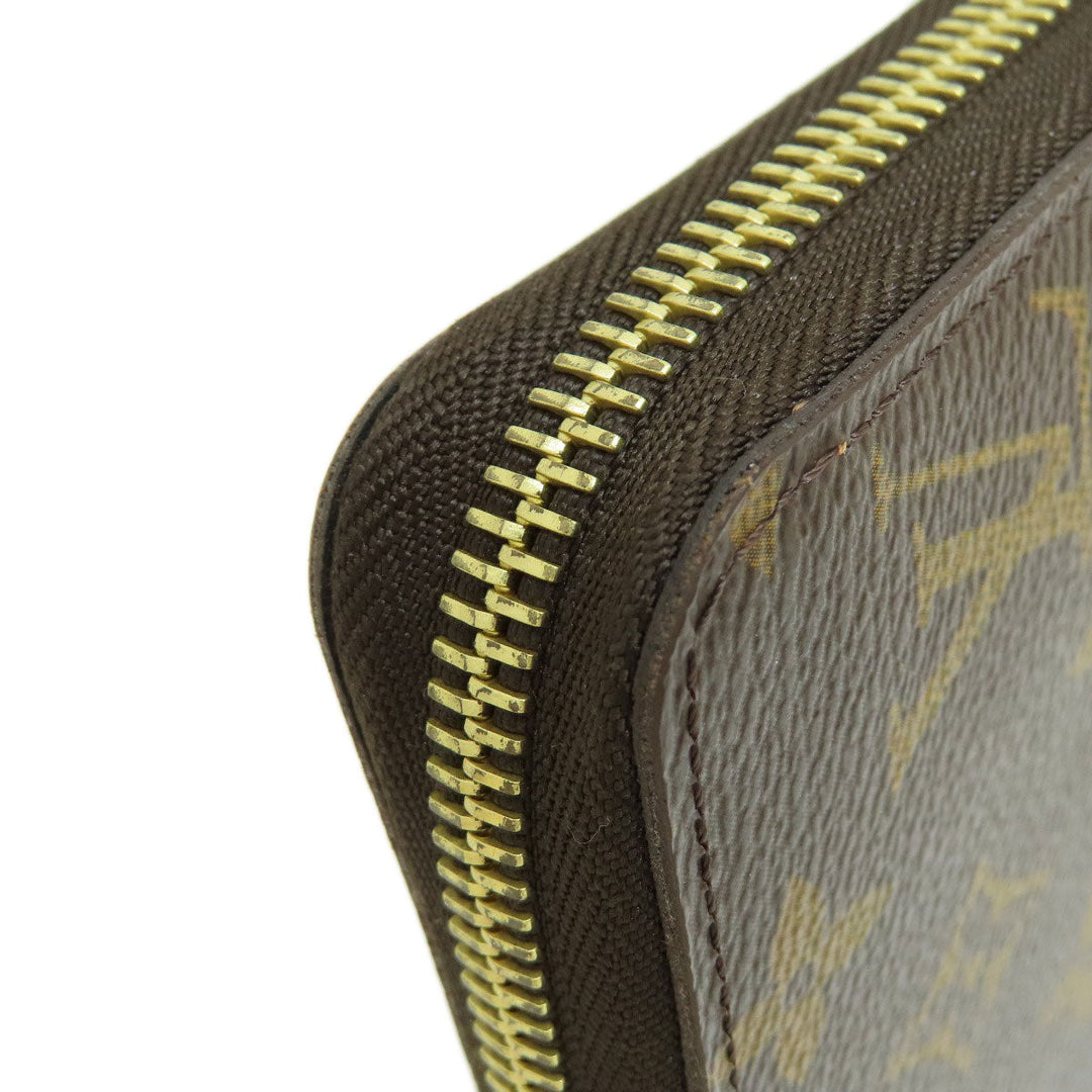 LOUIS VUITTON Long Wallet Purse M60017 Monogram canvas Brown Zippy Wallet Old Monogram Women Used Authentic