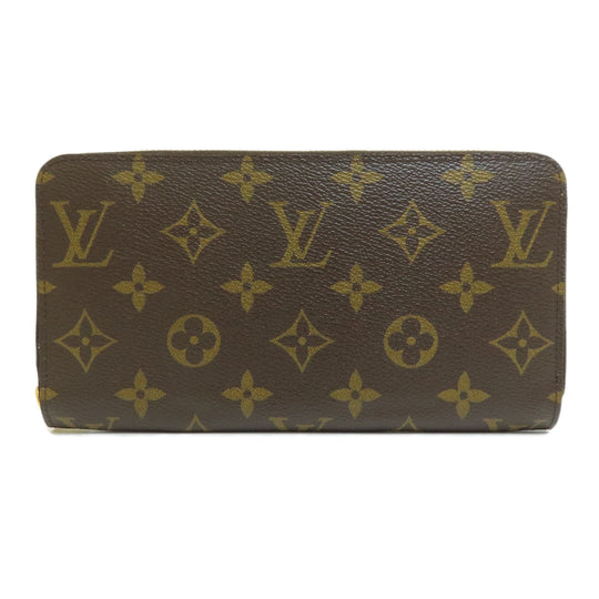 LOUIS VUITTON Long Wallet Purse M60017 Monogram canvas Brown Zippy Wallet Old Monogram Women Used Authentic