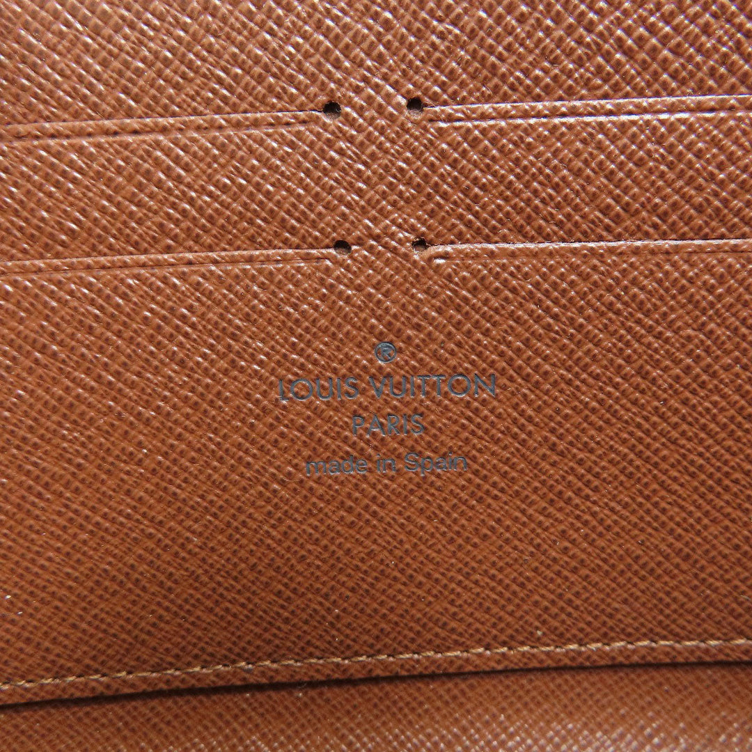 LOUIS VUITTON Long Wallet Purse M60017 Monogram canvas Brown Zippy Wallet Old Monogram Women Used Authentic