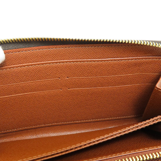 LOUIS VUITTON Long Wallet Purse M60017 Monogram canvas Brown Zippy Wallet Old Monogram Women Used Authentic