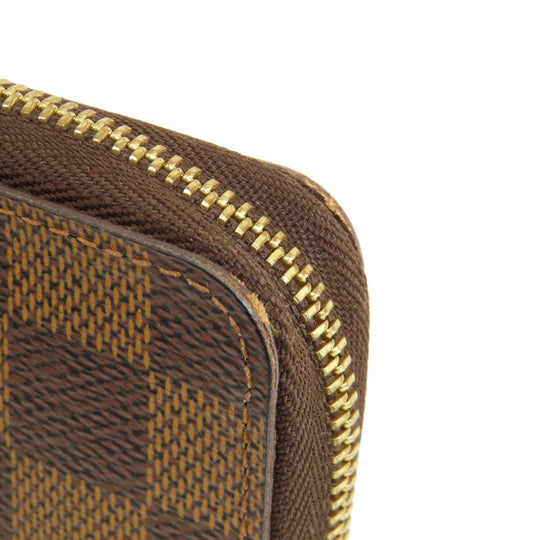 LOUIS VUITTON Coin case N63070 Damier canvas Brown Zippy Coin Purse Damier Ebene Women Used Authentic