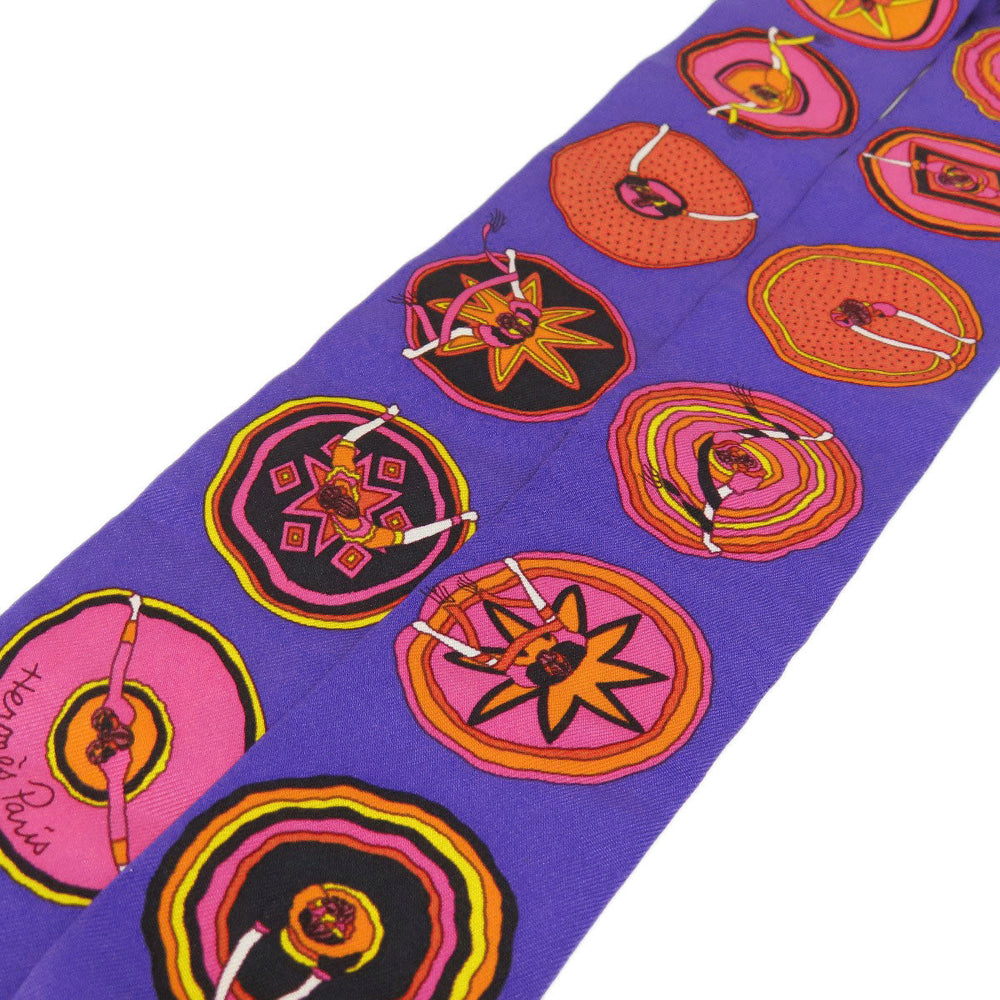 HERMES scarf silk purple Twilly Women Used Authentic
