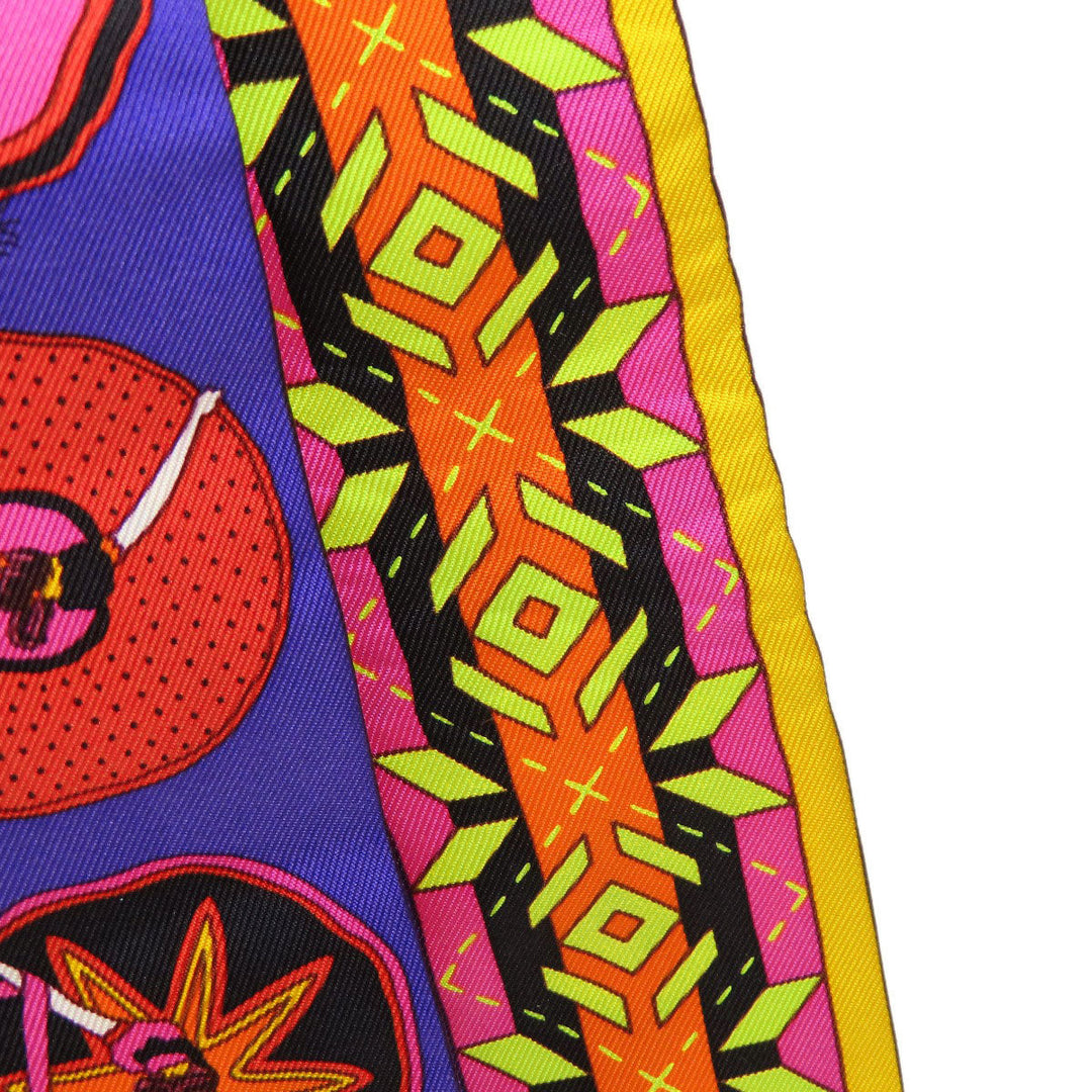 HERMES scarf silk purple Twilly Women Used Authentic