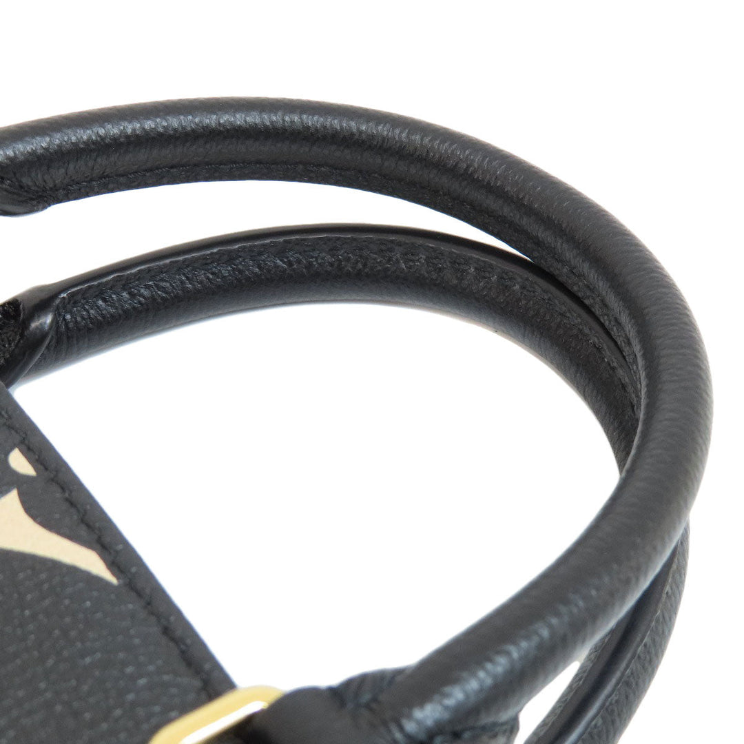 LOUIS VUITTON Handbag M45659 Ann Platt black On the Go PM Black Beige Women Used Authentic