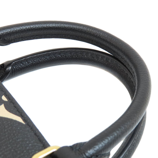 LOUIS VUITTON Handbag M45659 Ann Platt black On the Go PM Black Beige Women Used Authentic