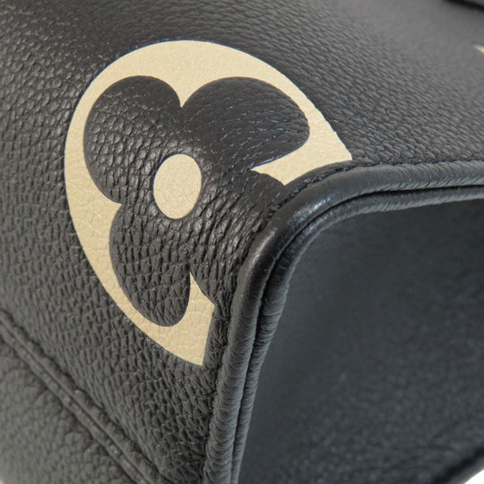 LOUIS VUITTON Handbag M45659 Ann Platt black On the Go PM Black Beige Women Used Authentic