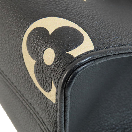 LOUIS VUITTON Handbag M45659 Ann Platt black On the Go PM Black Beige Women Used Authentic