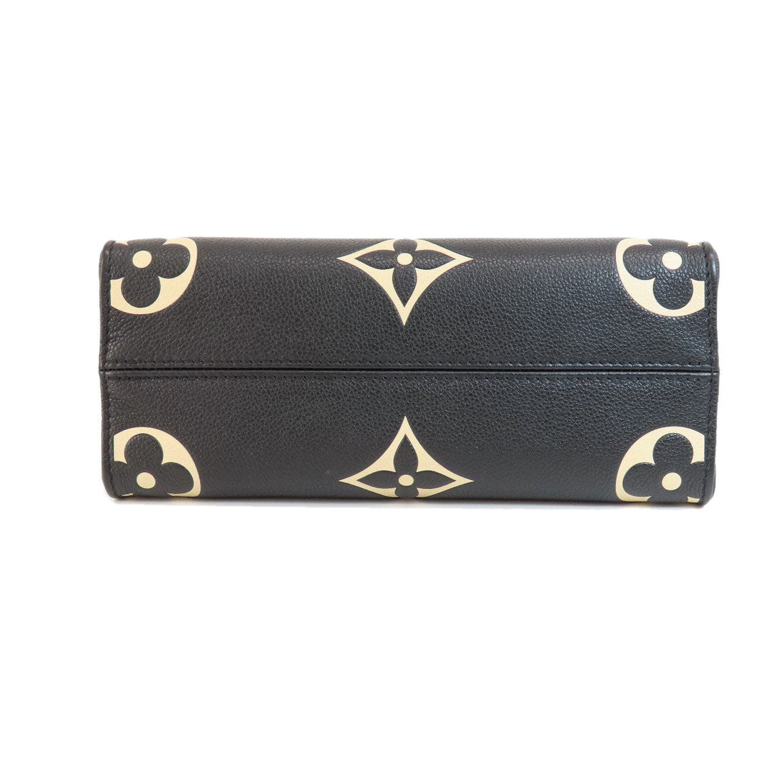 LOUIS VUITTON Handbag M45659 Ann Platt black On the Go PM Black Beige Women Used Authentic