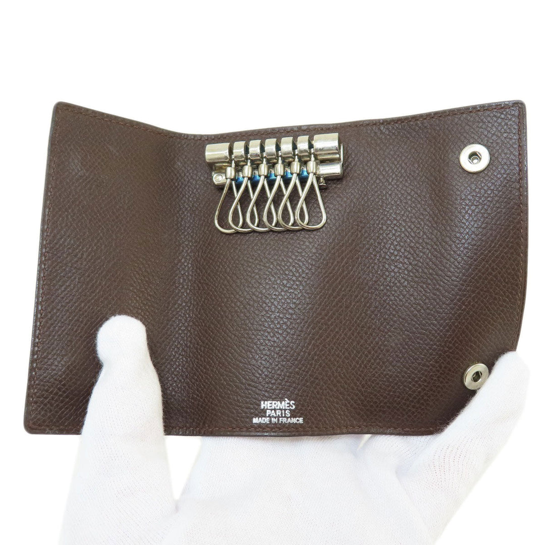 HERMES Key case Key holder  Epsom Brown Serie Etui Cre 6