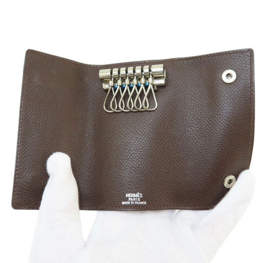 HERMES Key case Key holder  Epsom Brown Serie Etui Cre 6