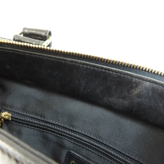 CHANEL Tote Bag lambskin black Chocolate Bar Gold Metal