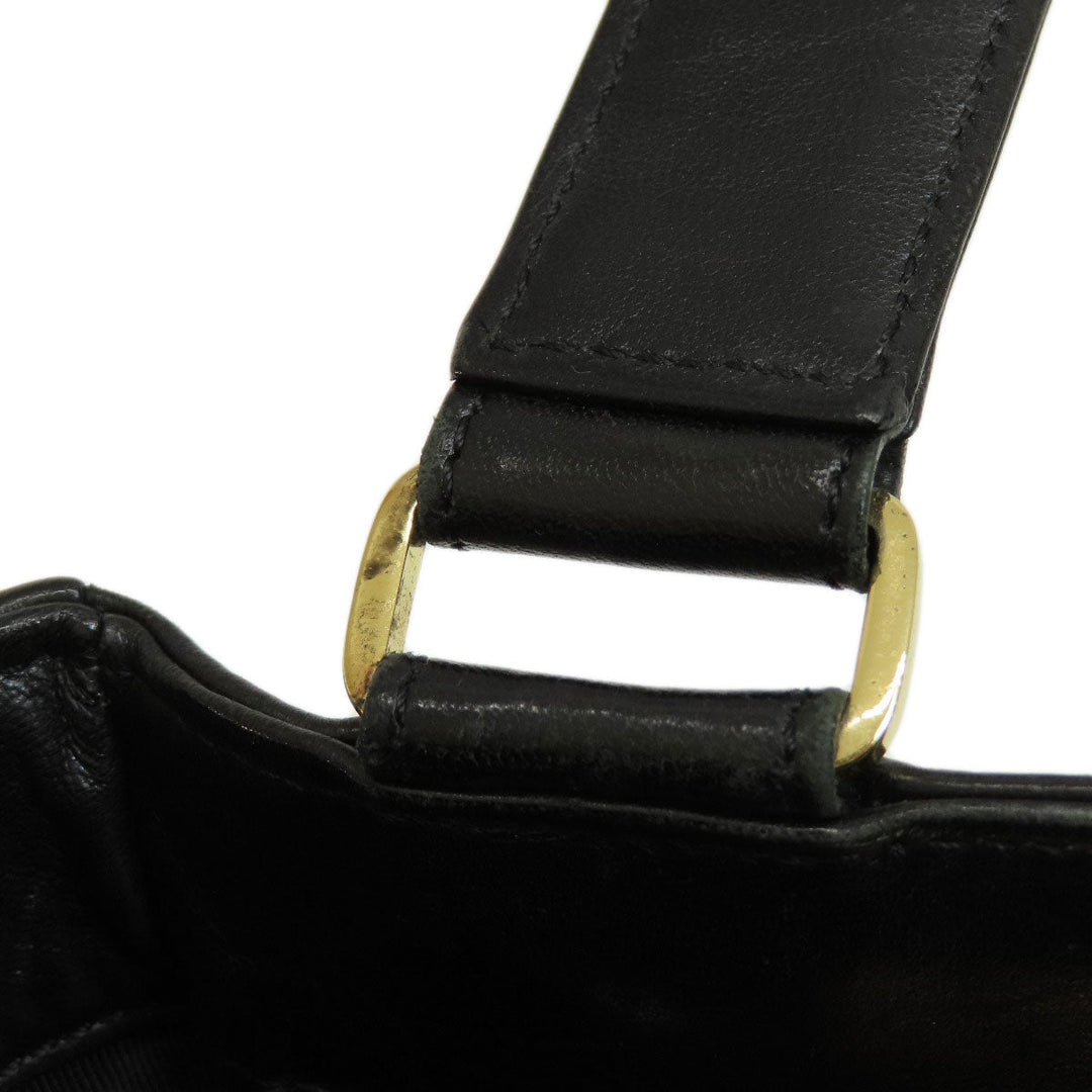 CHANEL Tote Bag lambskin black Chocolate Bar Gold Metal