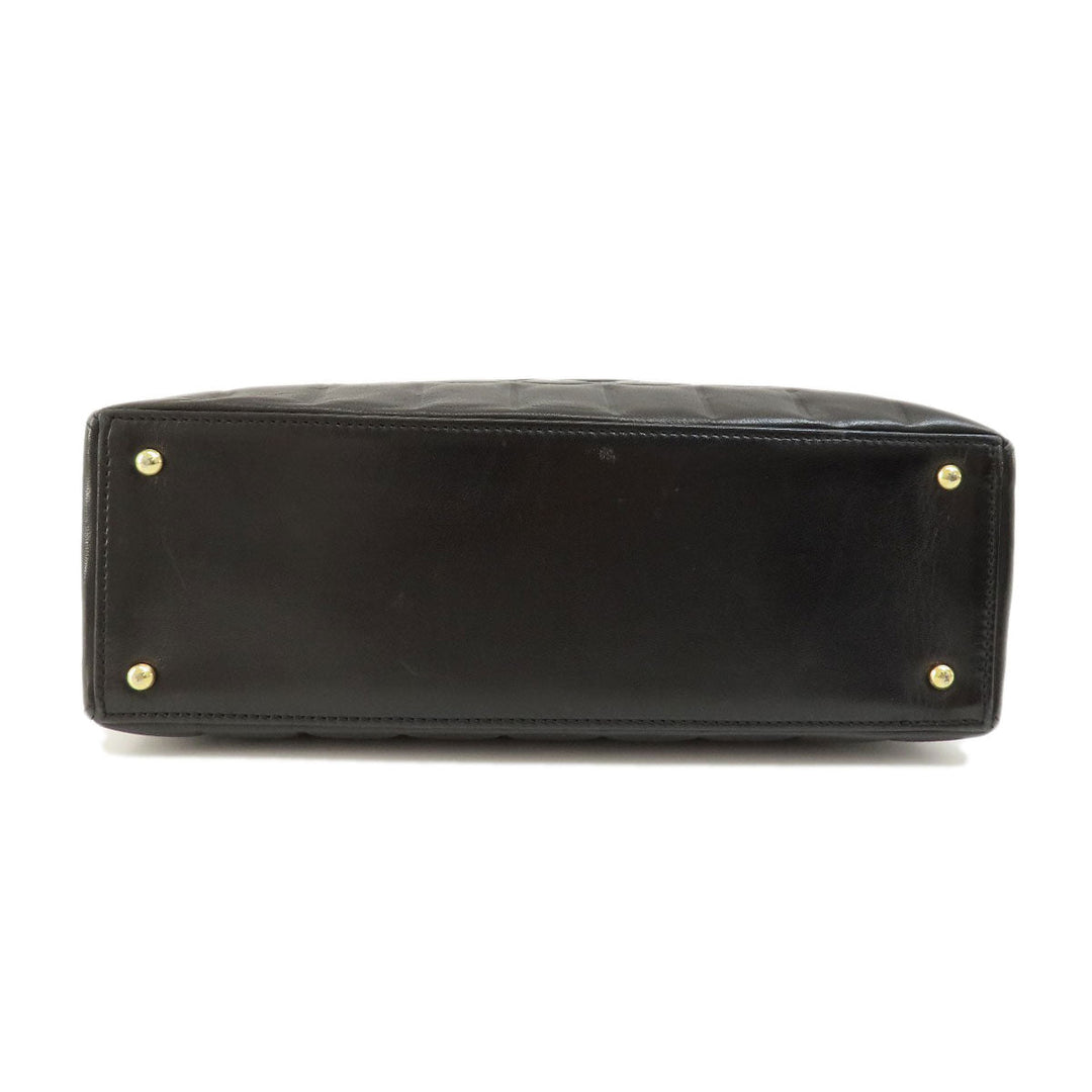CHANEL Tote Bag lambskin black Chocolate Bar Gold Metal