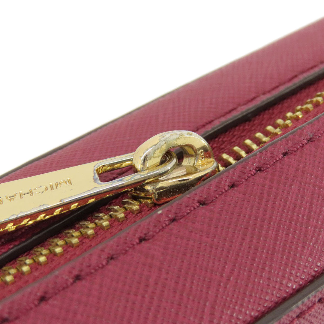 MICHAEL KORS Shoulder Bag leather Red logoMetal Women Used Authentic