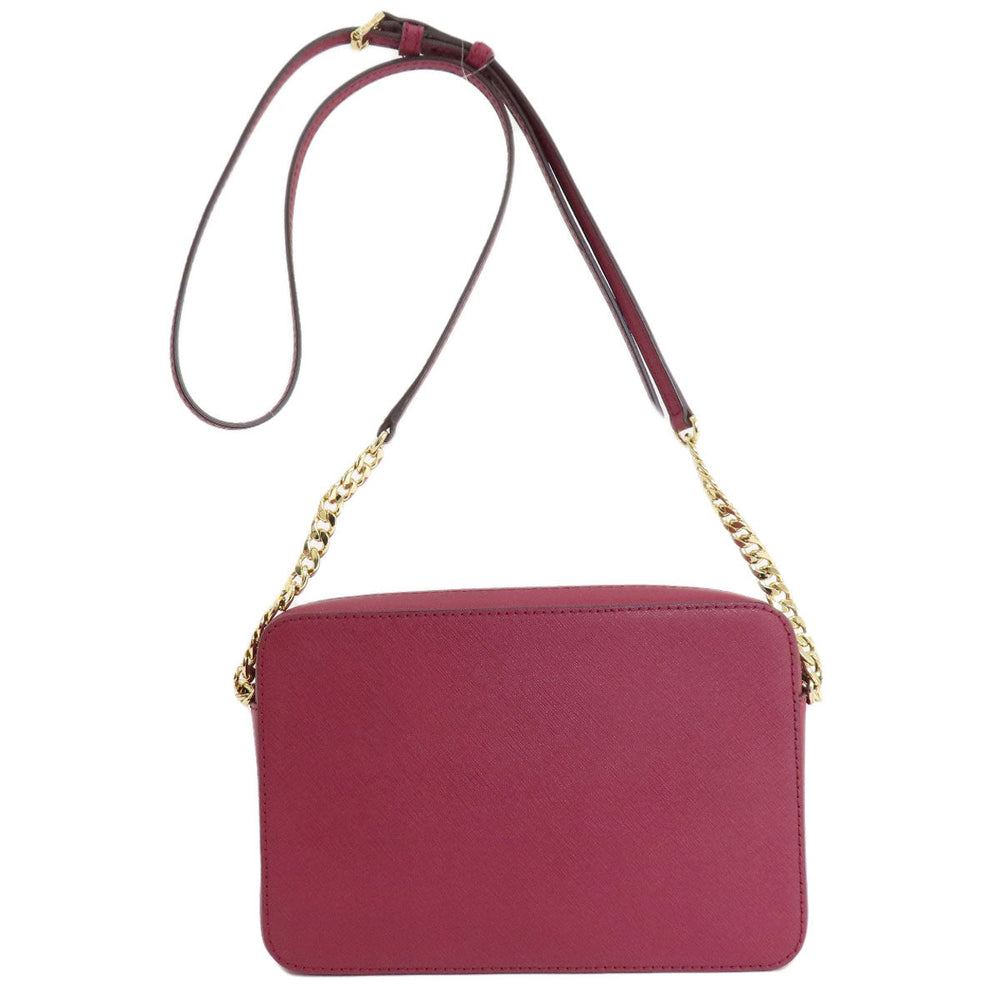 MICHAEL KORS Shoulder Bag leather Red logoMetal Women Used Authentic