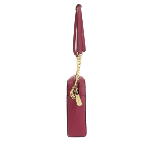 MICHAEL KORS Shoulder Bag leather Red logoMetal Women Used Authentic