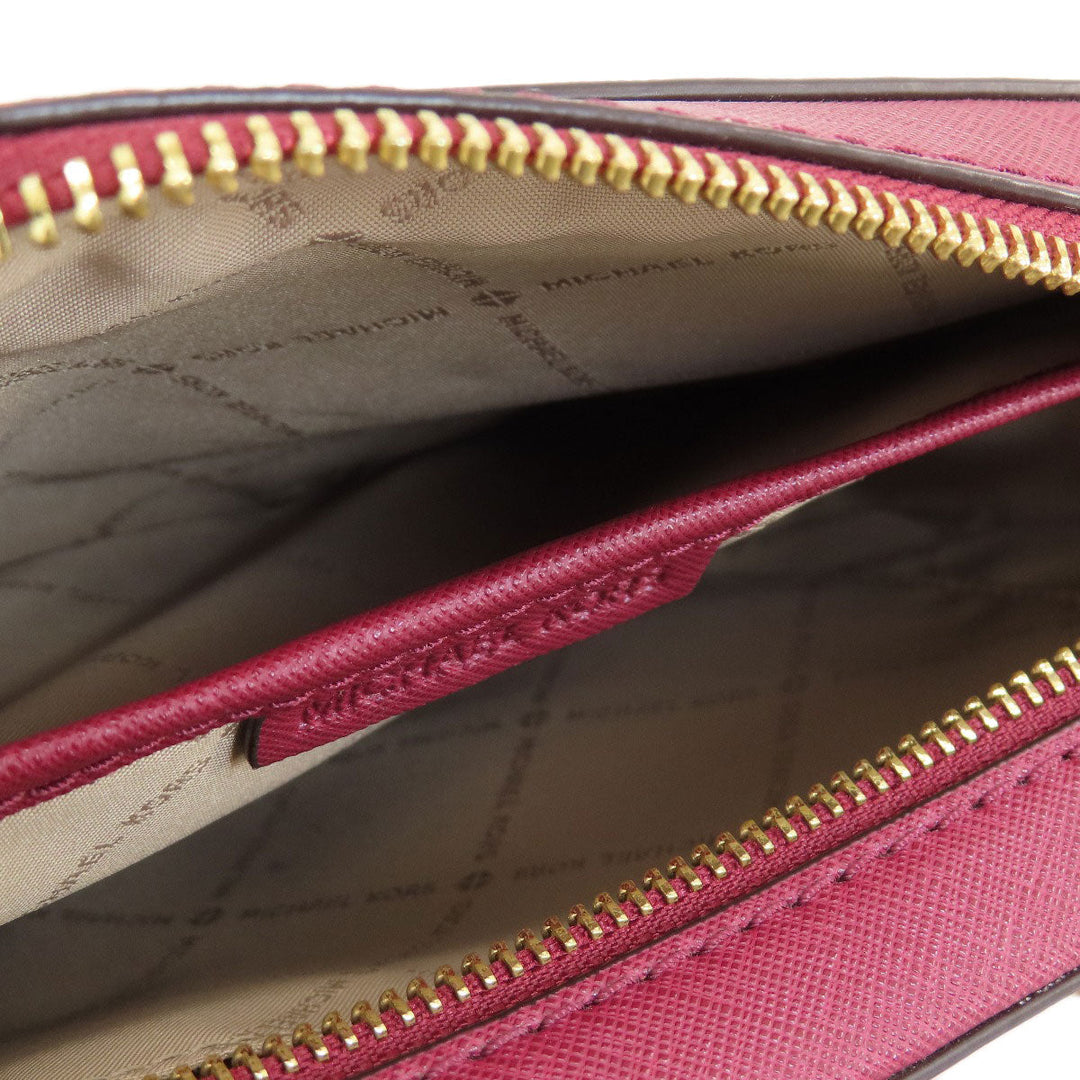 MICHAEL KORS Shoulder Bag leather Red logoMetal Women Used Authentic