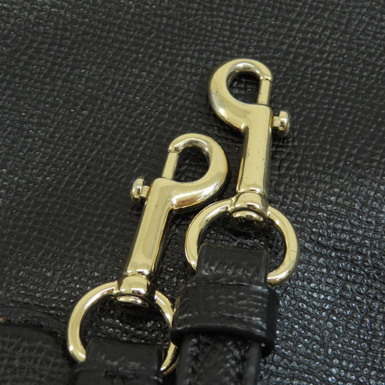 COACH Handbag F57521 leather black 2WAY Women Used Authentic