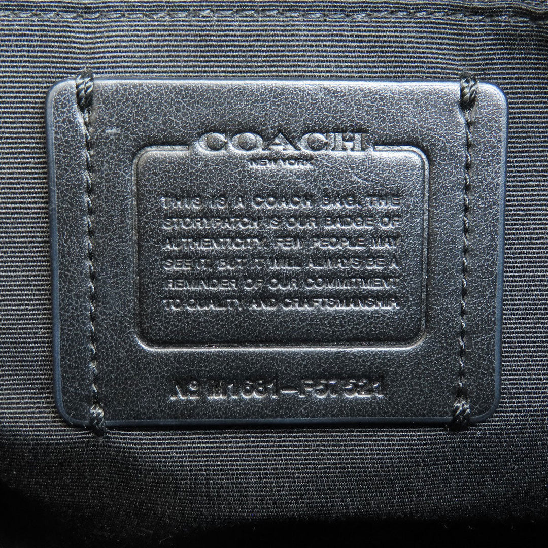 COACH Handbag F57521 leather black 2WAY Women Used Authentic