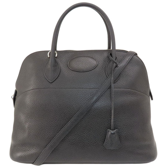 HERMES Handbag Taurillon Clemence black Bolide 37 Black SilverMetal Women Used Authentic
