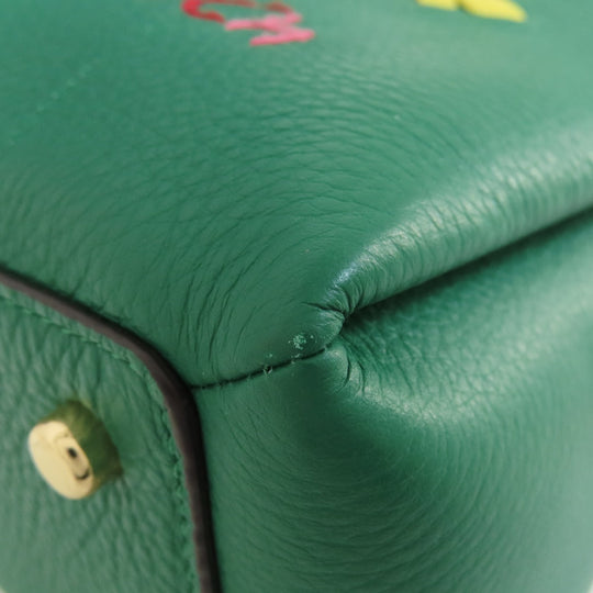 COACH Handbag C8364 leather green mini lily Women Used Authentic