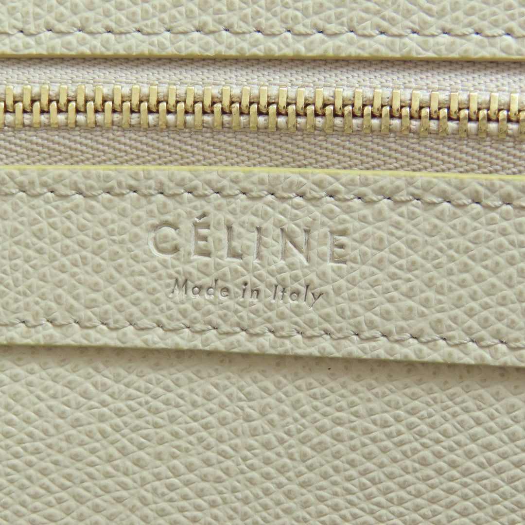 CELINE Handbag leather beige Bar Tikal Kaba Small 2WAY Women Used Authentic