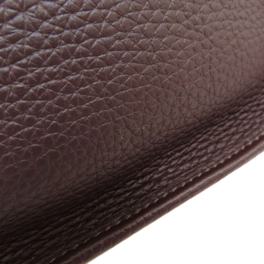 HERMES Shoulder Bag Taurillon Clemence Brown Evelyn TPM Brown Gold Metal Women Used Authentic