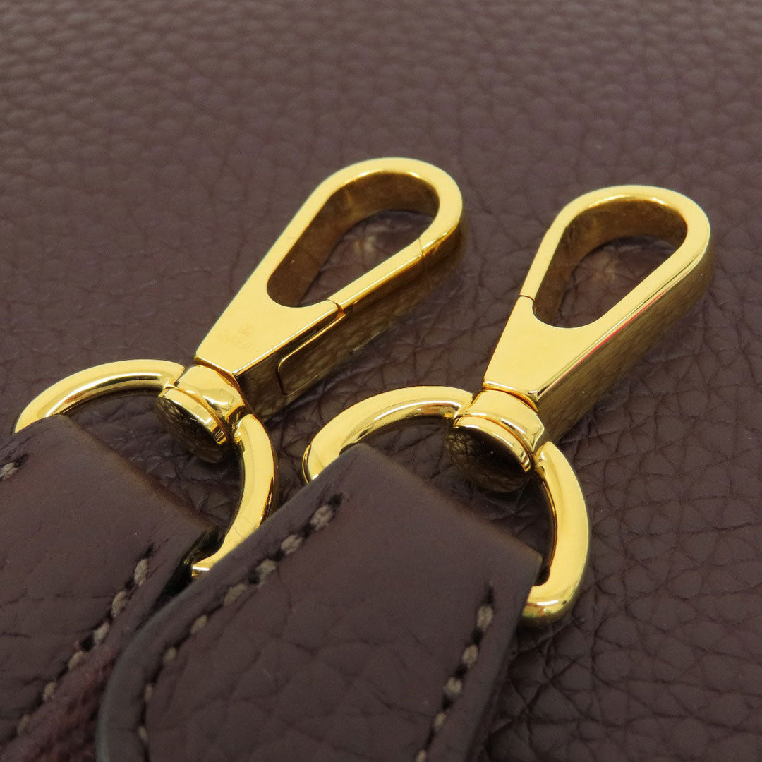 HERMES Shoulder Bag Taurillon Clemence Brown Evelyn TPM Brown Gold Metal Women Used Authentic