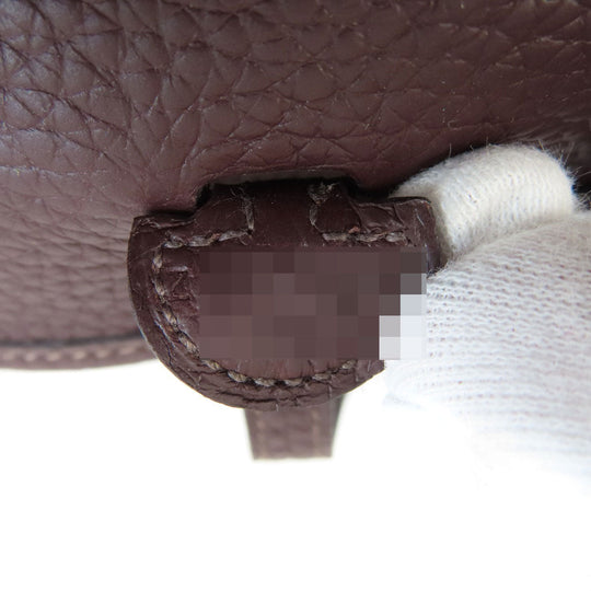HERMES Shoulder Bag Taurillon Clemence Brown Evelyn TPM Brown Gold Metal Women Used Authentic