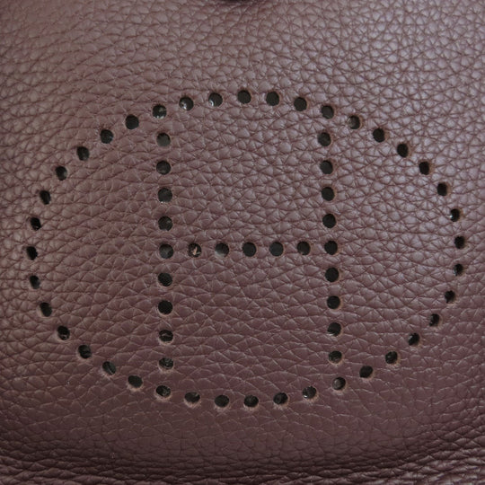 HERMES Shoulder Bag Taurillon Clemence Brown Evelyn TPM Brown Gold Metal Women Used Authentic