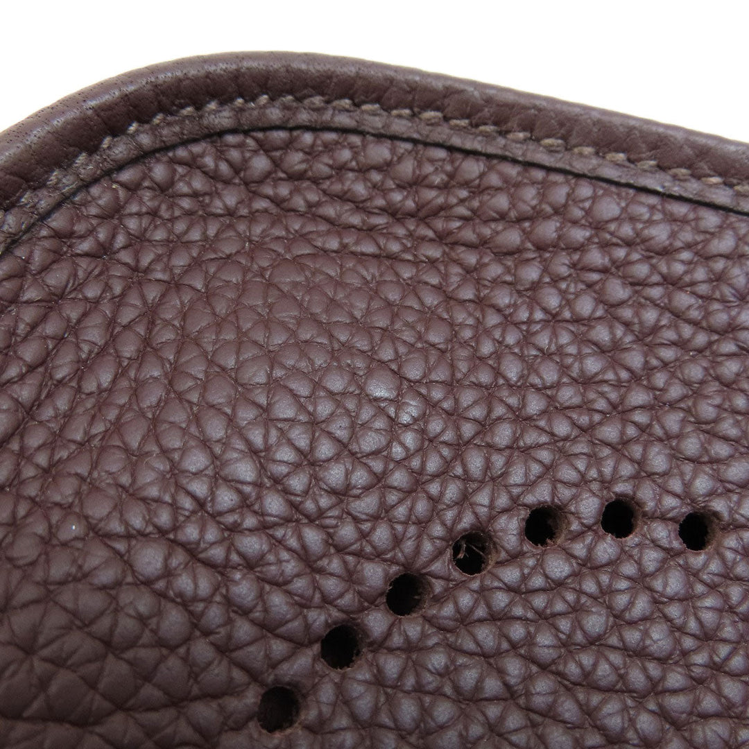 HERMES Shoulder Bag Taurillon Clemence Brown Evelyn TPM Brown Gold Metal Women Used Authentic