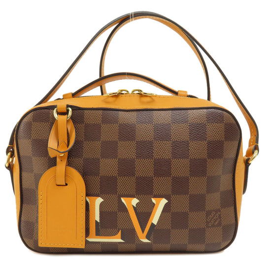 LOUIS VUITTON Shoulder Bag N40178 Damier canvas Brown Santa Monica Saffron Damier Ebene Women Used Authentic