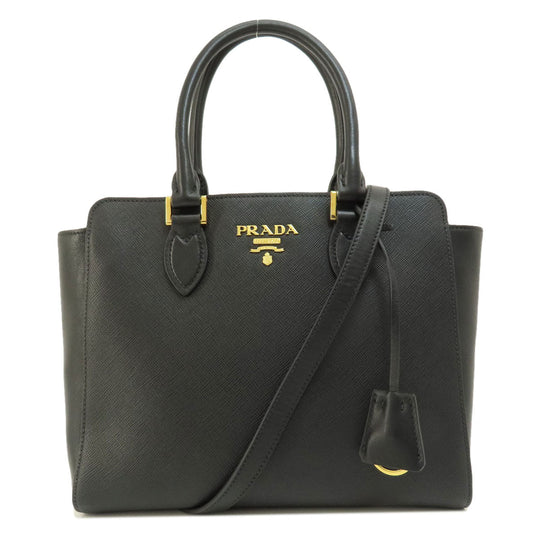 PRADA Handbag 1BA113 leather black 2WAY
