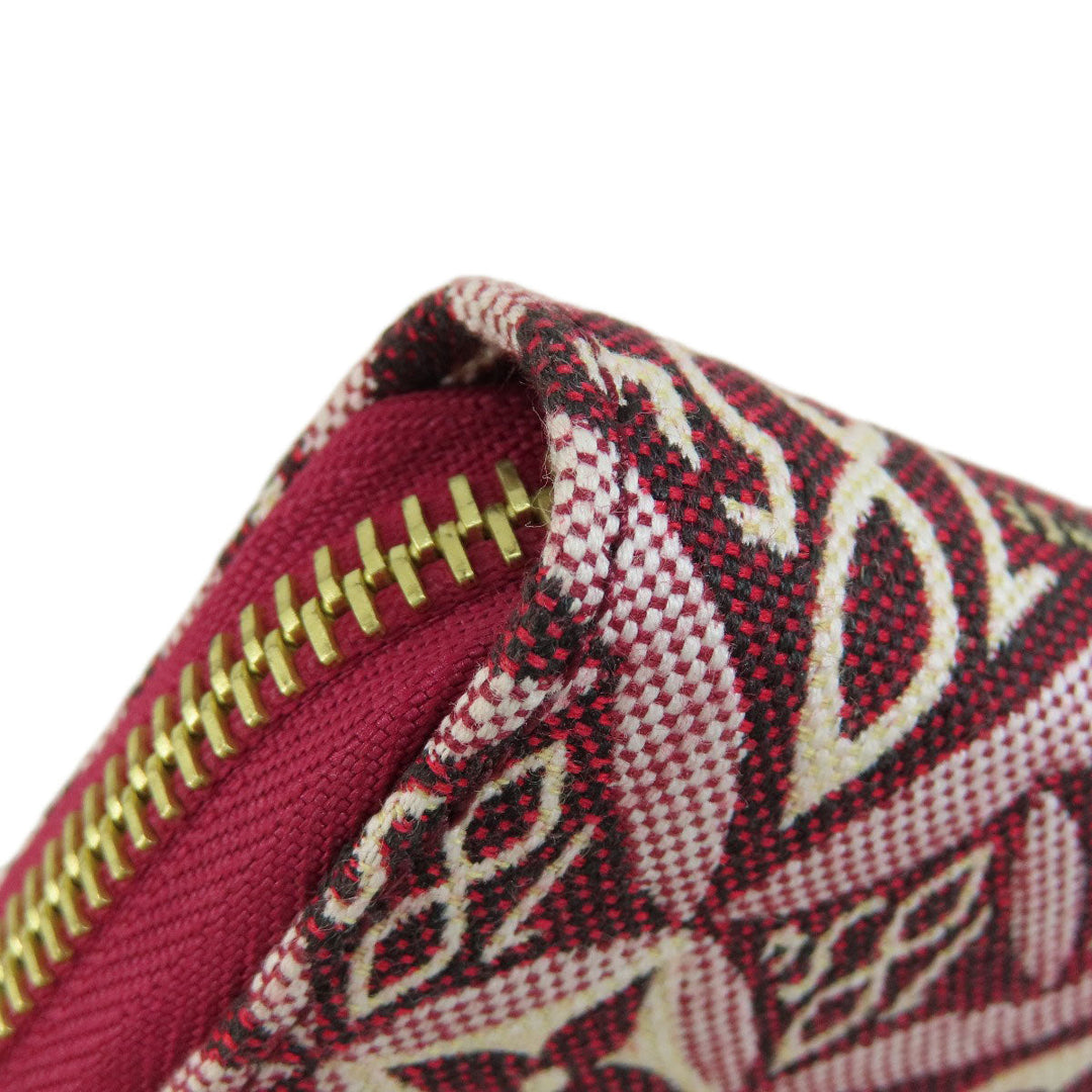 LOUIS VUITTON Long Wallet Purse M69994 canvas Red Zippy Wallet Jacquard SINCE1854 Women Used Authentic