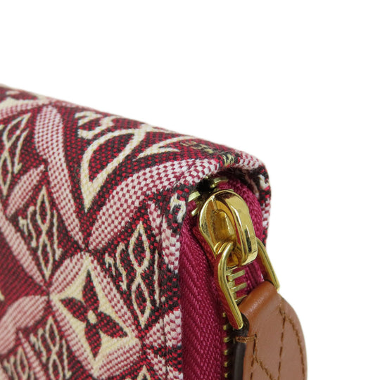 LOUIS VUITTON Long Wallet Purse M69994 canvas Red Zippy Wallet Jacquard SINCE1854 Women Used Authentic