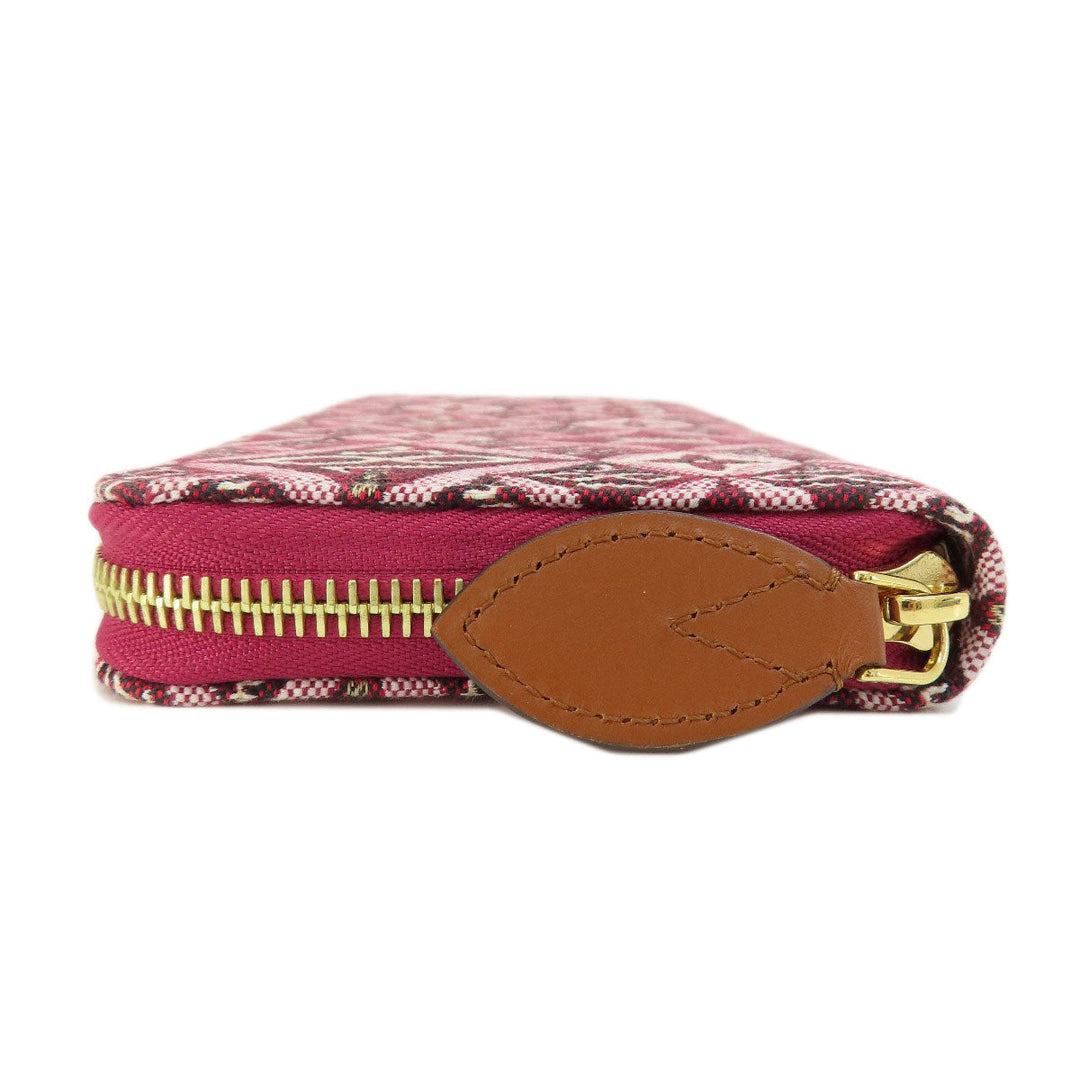 LOUIS VUITTON Long Wallet Purse M69994 canvas Red Zippy Wallet Jacquard SINCE1854 Women Used Authentic