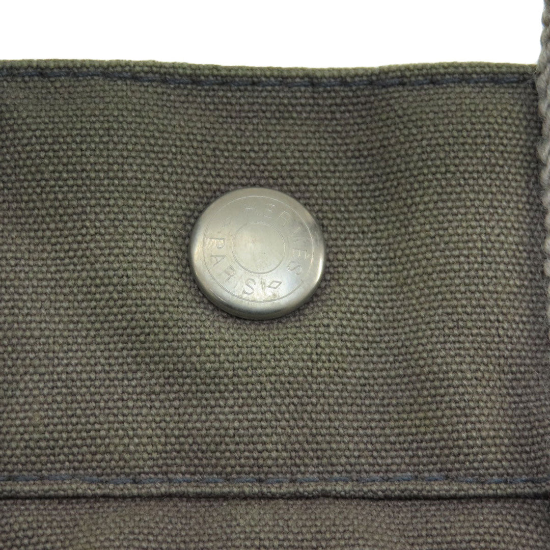 HERMES Handbag canvas gray Sack Fool Toe PM 2001 Ginza Limited Women Used Authentic