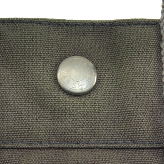 HERMES Handbag canvas gray Sack Fool Toe PM 2001 Ginza Limited Women Used Authentic