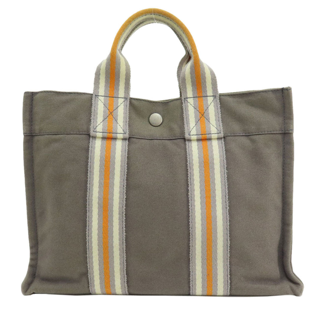 HERMES Handbag canvas gray Sack Fool Toe PM 2001 Ginza Limited Women Used Authentic