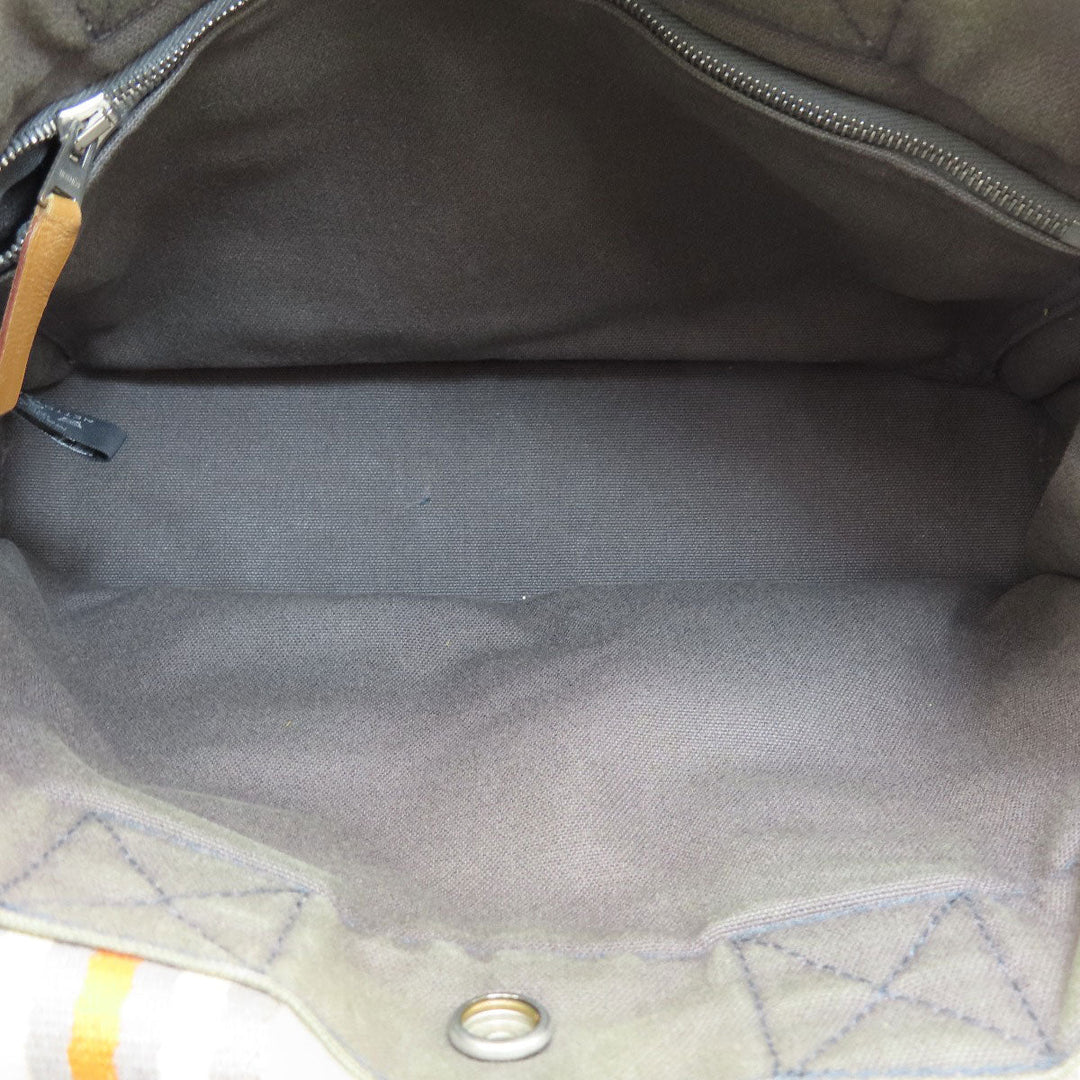 HERMES Handbag canvas gray Sack Fool Toe PM 2001 Ginza Limited Women Used Authentic