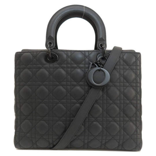 Christian Dior Handbag Calfskin black Lady Dior 2WAY